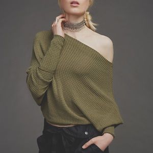 Hunter green free people boxy thermal
